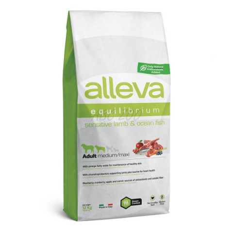 Alleva SP EQUILIBRIUM dog sensitive lamb & ocean fish adult medium/maxi száraztáp 12 kg