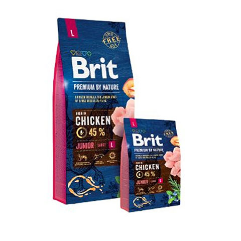 Brit Premium Junior Large Száraztáp Kutya   45% chicken 15kg
