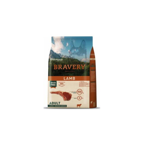 Bravery  Lamb, Adult, L/M breeds Hypoallergén, super prémium, bárány  43% hús 4kg