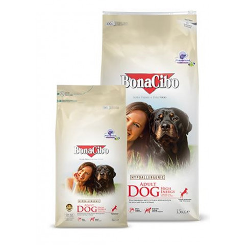 Bonacibo Adult Dog High Energy chicken Hypoallergenic Szuper prémium kutya százaztáp, csirkés 15kg