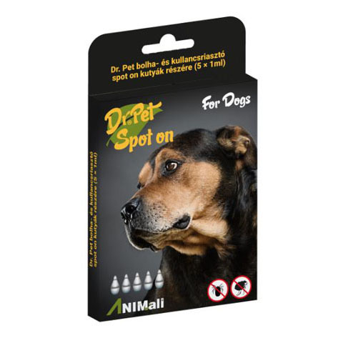 Dr.Pet SpotOn Kutya Bolha És Kullancs Riasztó  5x1ml