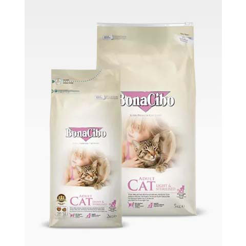 Bonacibo CAT  Light&Sterilized csirke szardella rák rizs  (super premium)  5kg