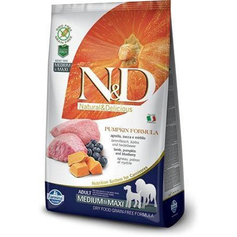 N&D Grain Free Adult Pumpkin Bárány Áfonya Sütőtök kutya száraztáp medium/maxi 12kg