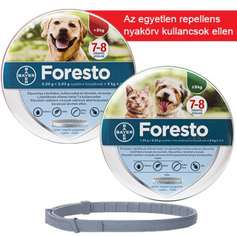 Foresto Repellens kullancs és bolhanyakörv 70cm ( 8 kg felett) 1 db